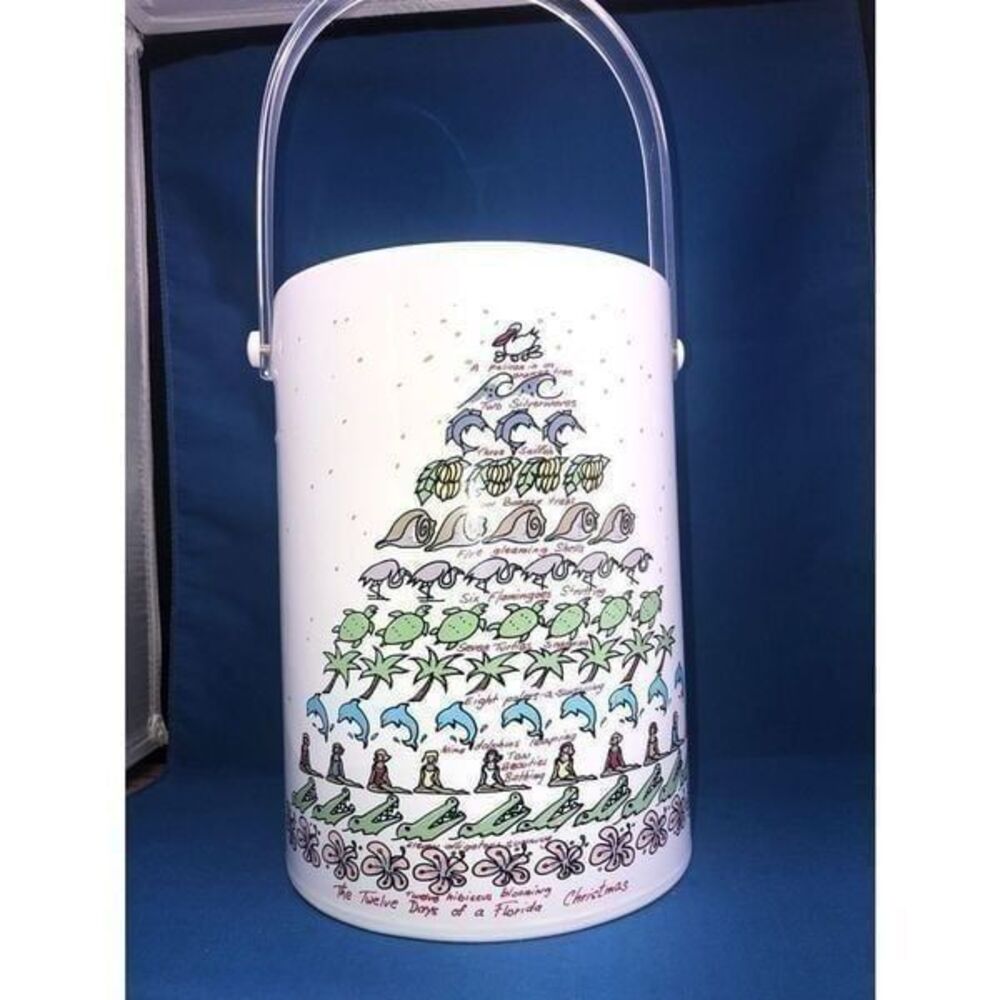Shelton Ware Vintage The Twelve Days Of A Florida Christmas  Ice Bucket.